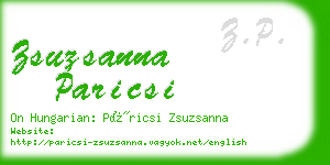 zsuzsanna paricsi business card